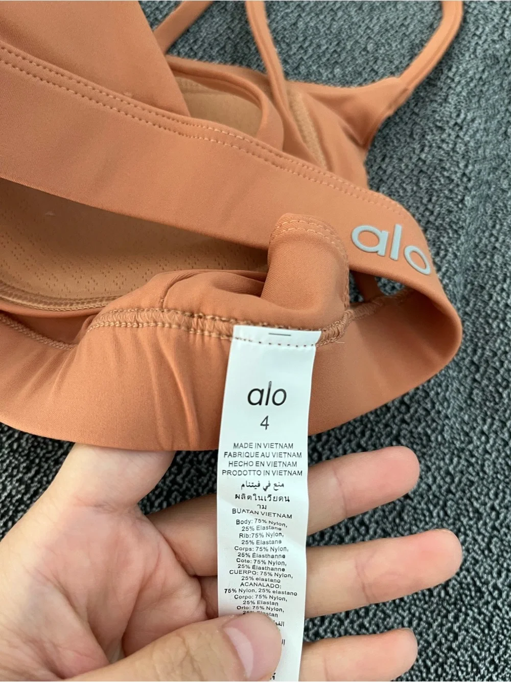 ALO Yoga Strappy Sports Bra in Coral